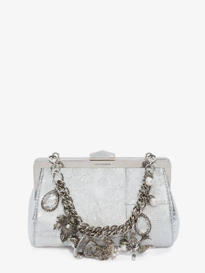 Shop Alexander Mcqueen Small Frame Bag In Silver