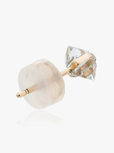 Shop Melissa Joy Manning 14k Yellow Gold Quartz Crystal Stud Earring In Metallic