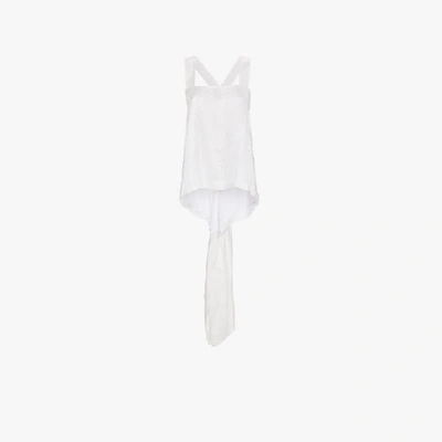Shop Givenchy Square Neck Jacquard Silk Top In White