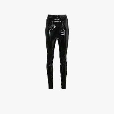 Shop Alyx High Waisted Vinyl Skinny Trousers In Black