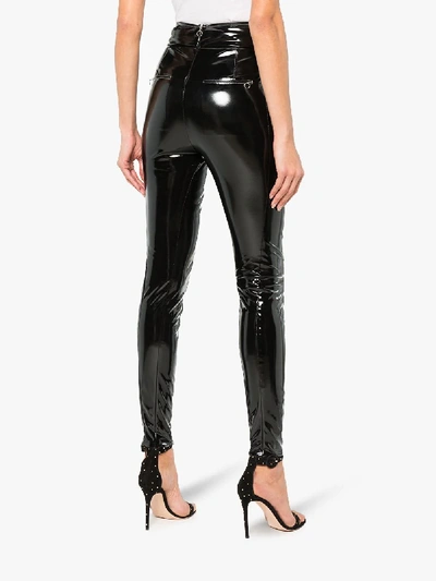 Shop Alyx High Waisted Vinyl Skinny Trousers In Black