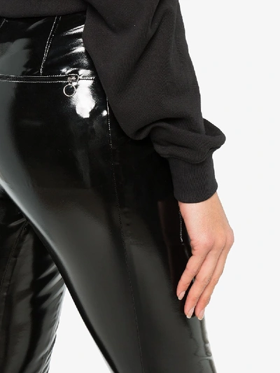 Shop Alyx High Waisted Vinyl Skinny Trousers In Black