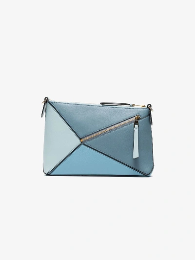 Shop Loewe Blue Puzzle Leather Cross Body Bag