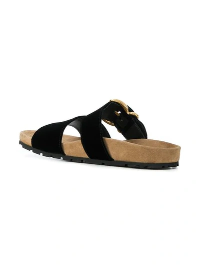 Shop Prada Buckled Sandals - Black