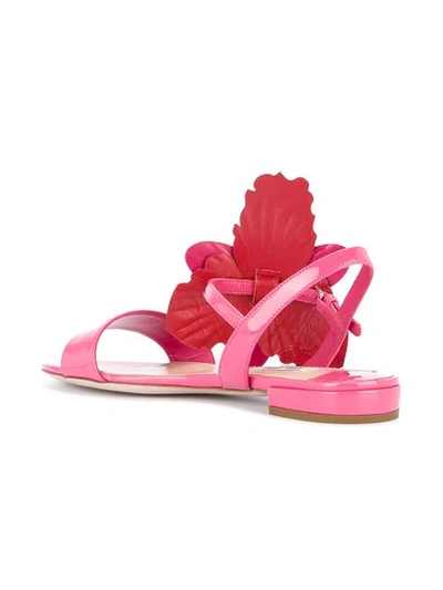 Shop Miu Miu Flower Appliqué Sandals In F0k9z