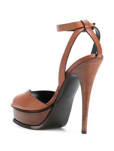 Shop Saint Laurent Tribute Sandals In Brown