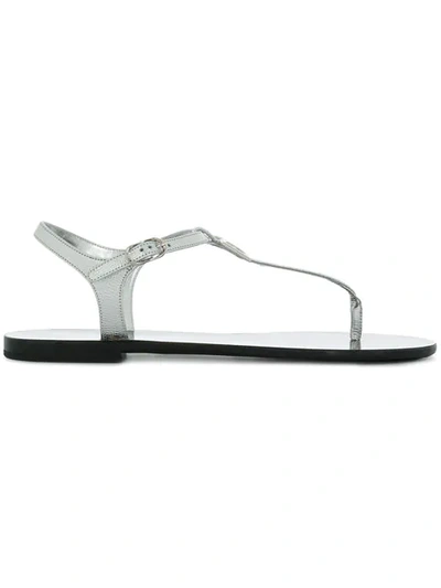 Shop Dolce & Gabbana Tong Style Sandals In Metallic