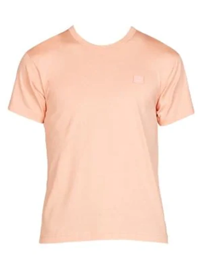 Shop Acne Studios Nash Face Crewneck Cotton Tee In Pale Pink