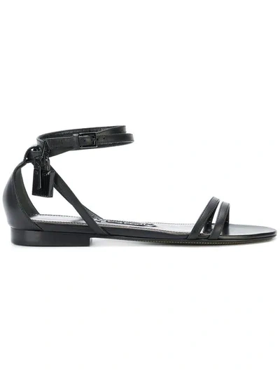 Shop Tom Ford Multi-strap Flat Sandals In Black