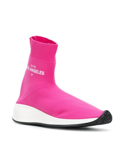 Shop Joshua Sanders Fly To Los Angeles Sneakers - Pink & Purple