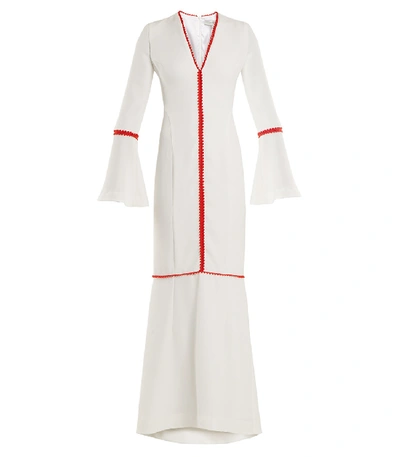 Shop Galvan White Maxi Bell Sleeve Dress