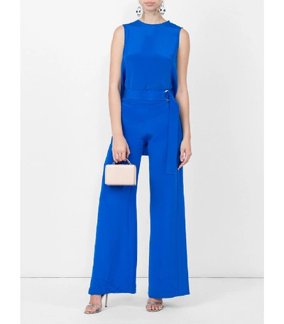 Shop Adam Lippes Cobalt Blue Pleated Top