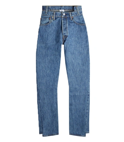 Shop Vetements Blue High Waisted Denim Jeans