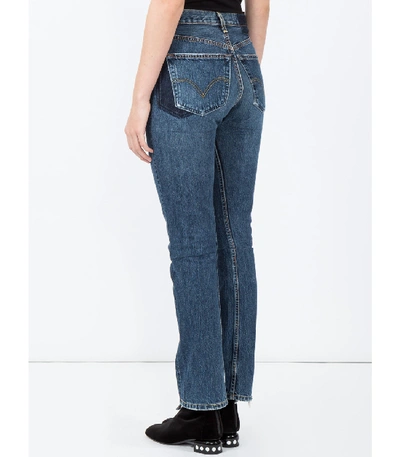 Shop Vetements Blue High Waisted Denim Jeans