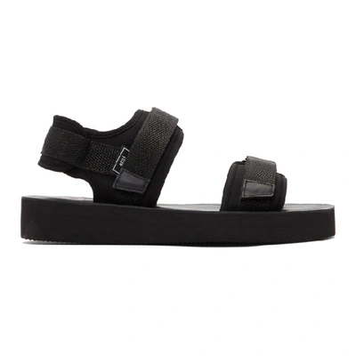Shop Ami Alexandre Mattiussi Black Neoprene Sandals In 001 Black