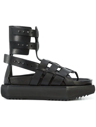 Shop Rick Owens Granola Platform Sandals In Black