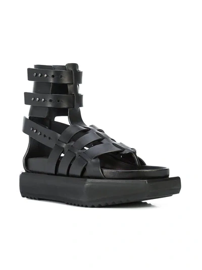 Shop Rick Owens Granola Platform Sandals In Black