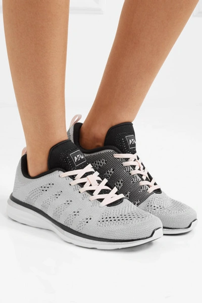 Shop Apl Athletic Propulsion Labs Techloom Pro Mesh Sneakers In Silver