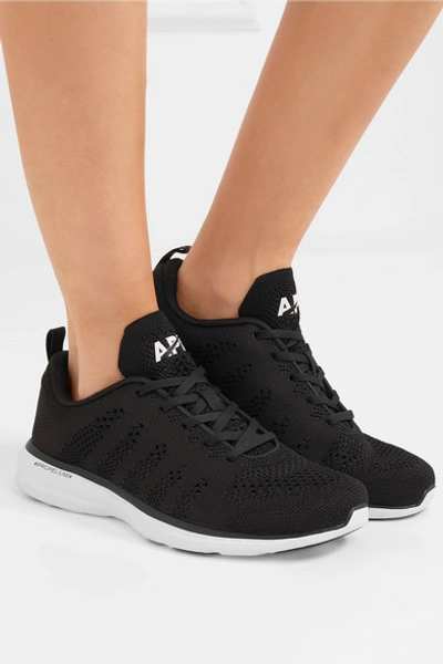 Shop Apl Athletic Propulsion Labs Techloom Pro Mesh Sneakers In Black