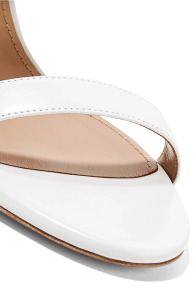 Shop Aquazzura Rendez Vous Leather Sandals In White
