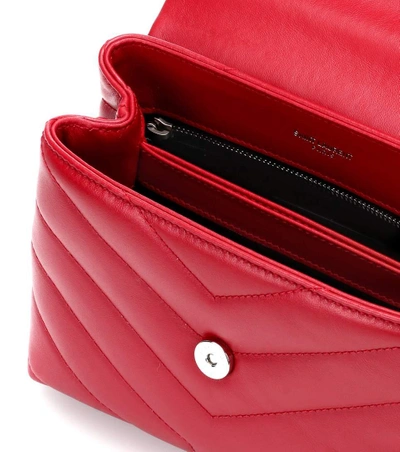 Shop Saint Laurent Toy Loulou Leather Shoulder Bag In Red