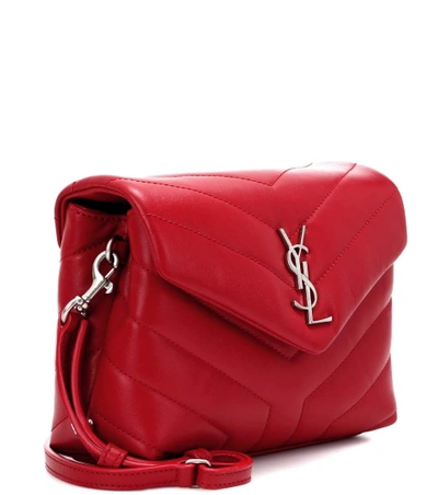 Shop Saint Laurent Toy Loulou Leather Shoulder Bag In Red