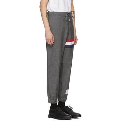 Shop Thom Browne Grey Stripe Seams Lounge Pants In 035 Med Gry