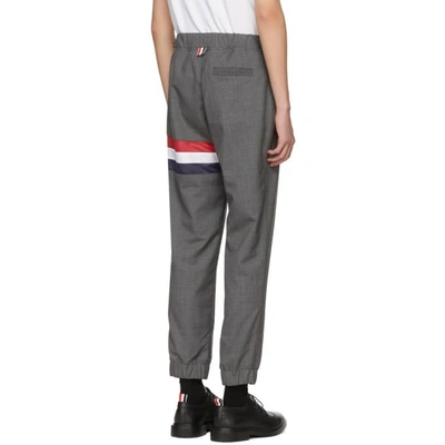 Shop Thom Browne Grey Stripe Seams Lounge Pants In 035 Med Gry