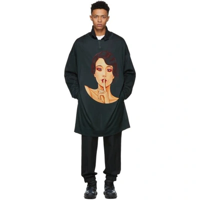 Shop Yohji Yamamoto Green Oversized Woman T-shirt In Dark Green