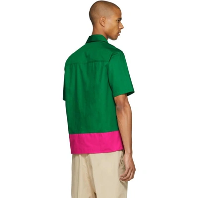 Shop Ami Alexandre Mattiussi Green And Pink Colorblock Shirt In 315vertros