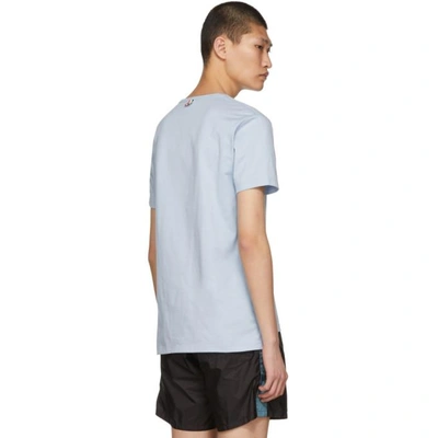 Shop Thom Browne Blue Pocket T-shirt In 465 Pale Bl