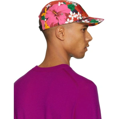 Shop Ami Alexandre Mattiussi Red Floral Five-panel Cap In 600 Rouge