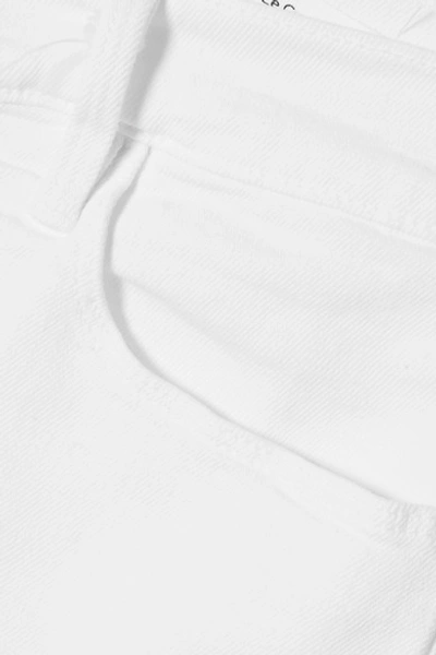 Shop Frame Le Cutoff Denim Shorts In White