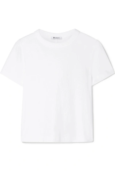 Shop Alexander Wang T Cropped Stretch Cotton-jersey T-shirt