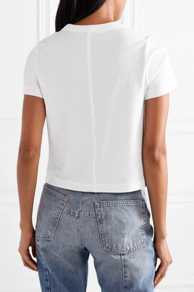 Shop Alexander Wang T Cropped Stretch Cotton-jersey T-shirt