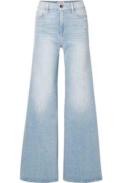 Shop Frame Le Palazzo High-rise Wide-leg Jeans In Light Denim