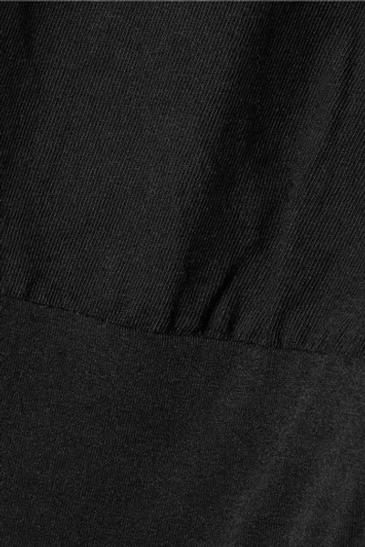 Shop Alexander Wang T Stretch Cotton-jersey Thong Bodysuit In Black