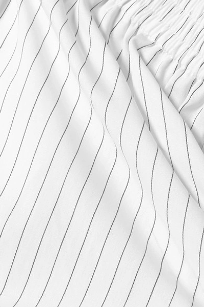 Shop Mm6 Maison Margiela Striped Cotton-poplin Shorts In White