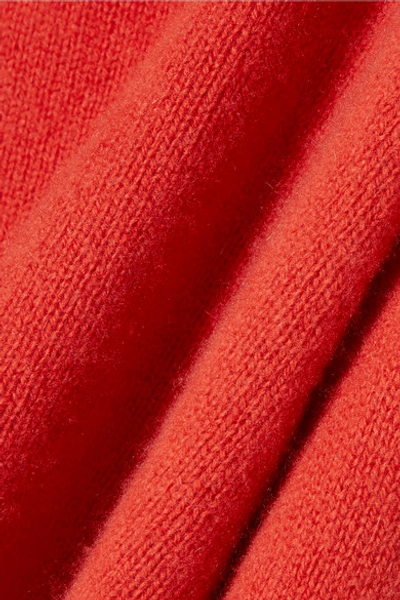 Shop The Elder Statesman Highland Cropped Cashmere Turtleneck Sweater In Orange