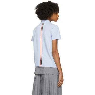 Shop Thom Browne Blue Stripe Relaxed Polo In 465 Pl Blue