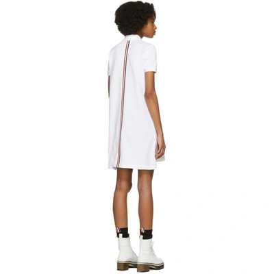 Shop Thom Browne White Short Sleeve A-line Polo Dress In 100 White