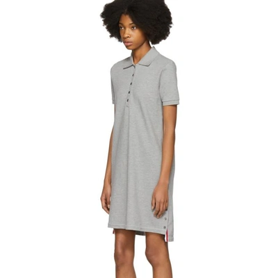 Shop Thom Browne Grey A-line Polo Dress In 055 Lt Grey