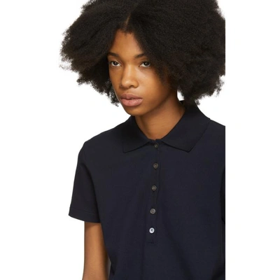 Shop Thom Browne Navy Stripe Relaxed Polo