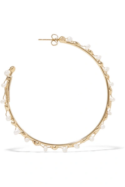 Shop Rosantica Angola Gold-tone Freshwater Pearl Hoop Earrings