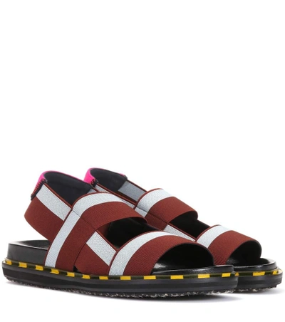 Shop Marni Striped Sandals In Multicoloured