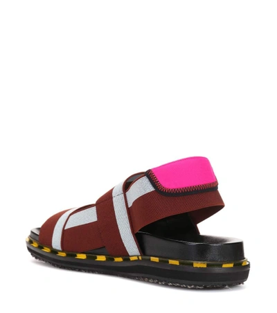 Shop Marni Striped Sandals In Multicoloured