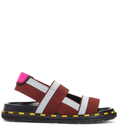 Shop Marni Striped Sandals In Multicoloured