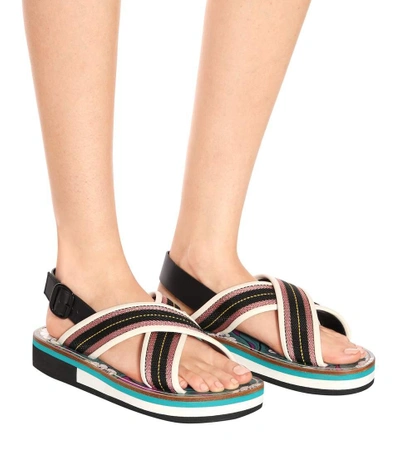 Shop Marni Striped Sandals In Female