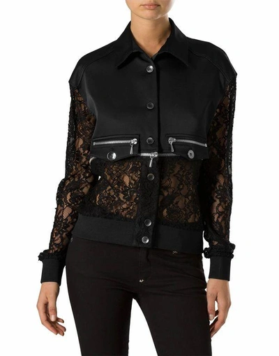 Shop Philipp Plein Bomber Ehela Webb In Black