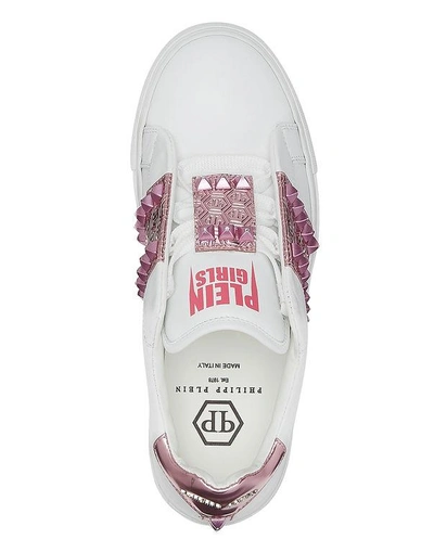 Shop Philipp Plein Lo-top Sneakers "life Is Life" In Rose / Pink